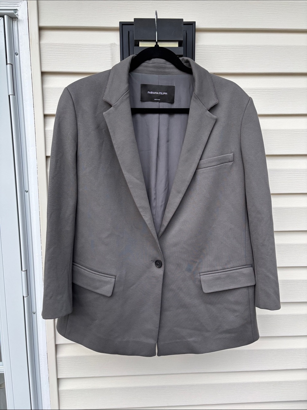 Fabiana Filippi Soft Gray Single-Button Blazer